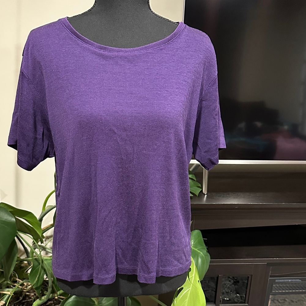 *VALERIE STEVENS* Purple Short Sleeve Tee Size XL